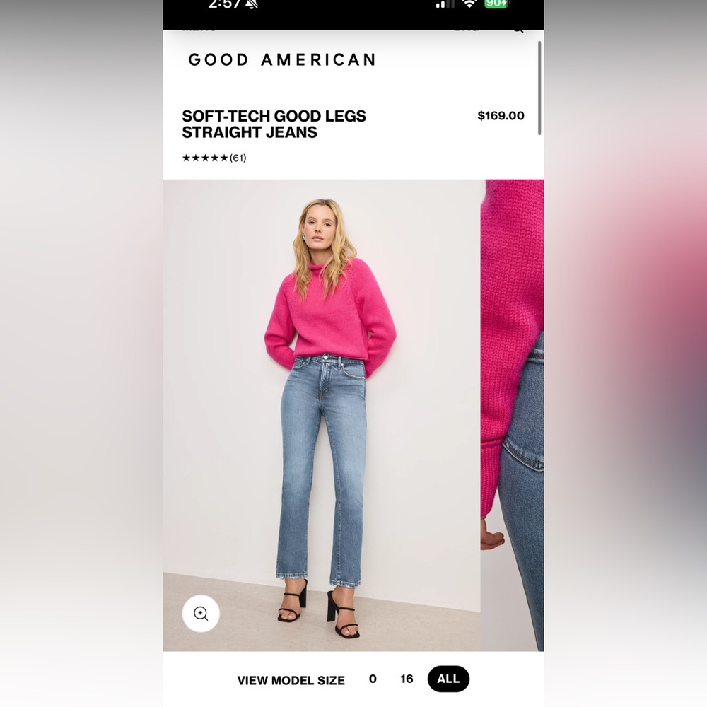 Good American Blue Straight Jeans